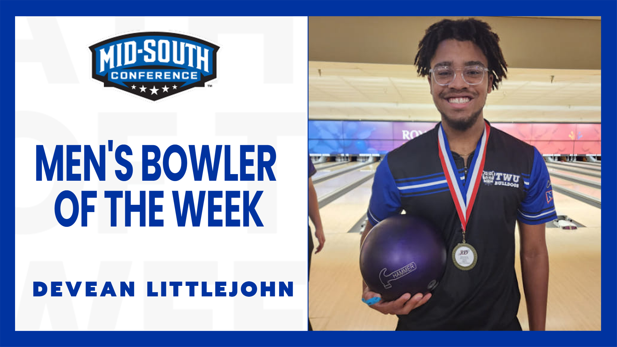 Littlejohn Named Mid-South Conference Men's Bowler of the Week